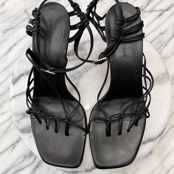Christopher Esber Black Valletta Strappy Heels. - Picture 5 of 12